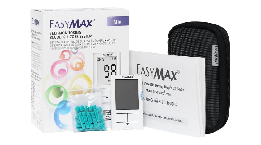 Top 4 máy thử đường huyết tốt nhất dành cho người lớn tuổi dùng tại nhà May Do Duong Huyet Easy Max Mini 2 1024x569